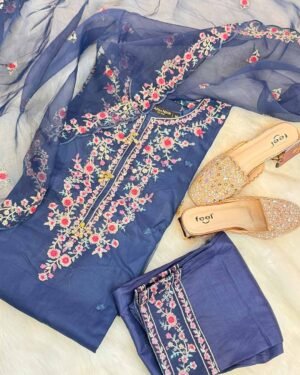Tushita - Organza Embroidery Suit Set