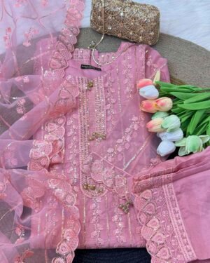 Zaria - Organza Embroidered Suit Set