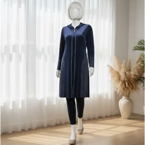 Blue - Attractive Stone Work Velvet Co-Ord Set