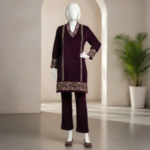 Wine - Luxury Velvet Winter Co-Ord Set